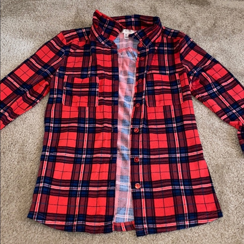 Pink plaid button down